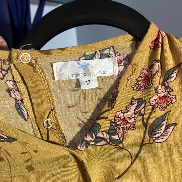 Peyton Bre Yellow Floral Romper Size 12 - Picture 4 of 11